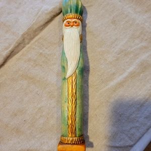 Handmade polish carved St Nicholas Santa signed